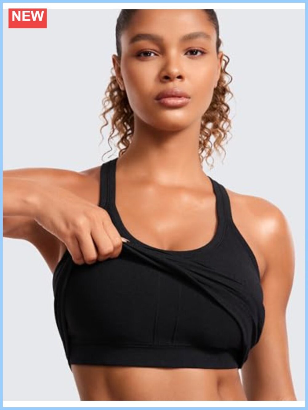 Seamless Ribbed Racerback Tank Top with Built-In Shelf Bra - Picture 3 of 4